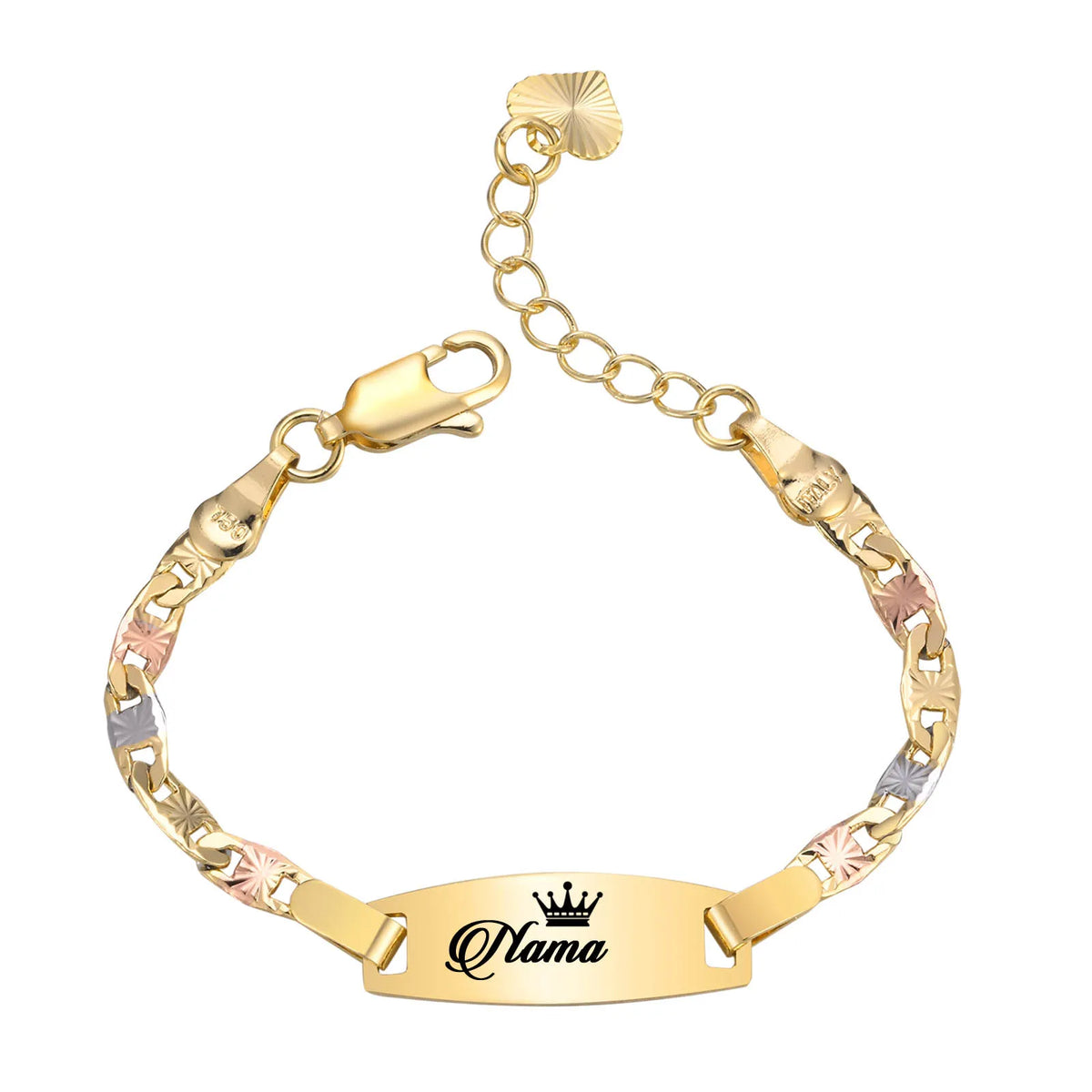 Tri-Color Personalized Name Bracelet – Kids Stainless Steel Personalized Bracelet SPOT Default Title