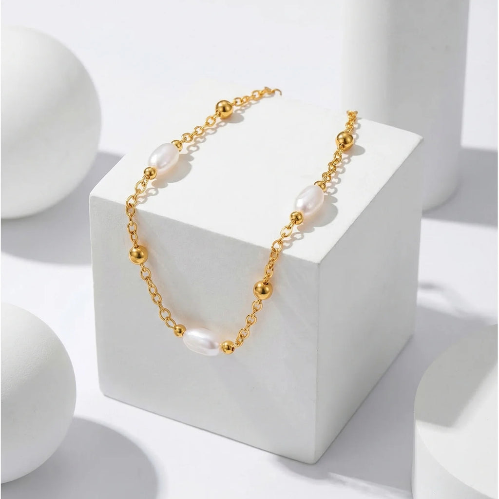 Pearl Beaded Anklet for Women – Waterproof Adjustable Boho Pearl Anklet SPOT