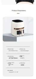 5L Touch Screen Air Fryer with Visual Window – 1400W Air Fryer SPOT Creamy-white Am-001b UK
