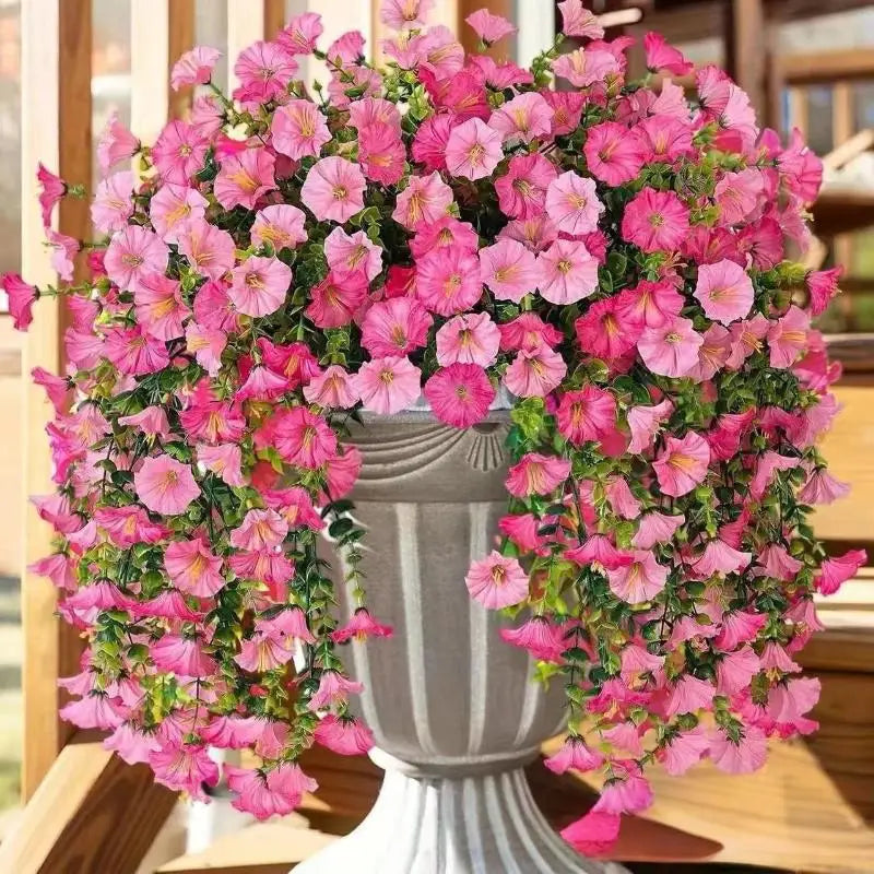 UV-Resistant Artificial Morning Glory & Eucalyptus Hanging Vine Artificial Hanging Vine SPOT