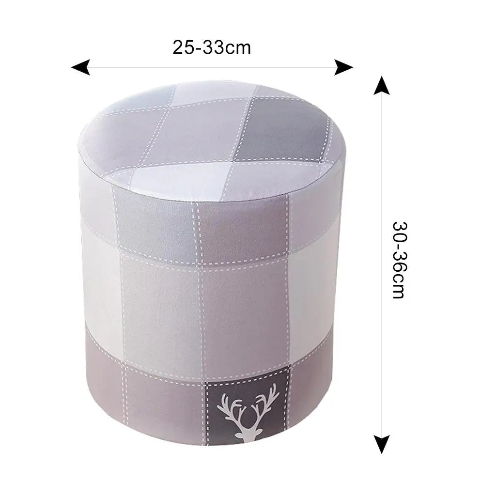 Stretch Round Ottoman Slipcover – Elastic Footstool Cover Ottoman Slipcover SPOT