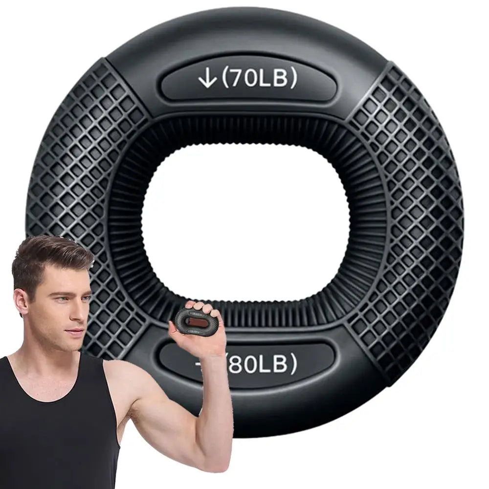 Silicone Grip Strengthener Ring – Hand & Wrist Exercise Tool Grip Strengthener Ring SPOT 70LB