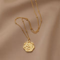Meaeguet Coin Flower Pendant Necklace | 14K Gold Plated Steel Pendant Necklace SPOT Default Title