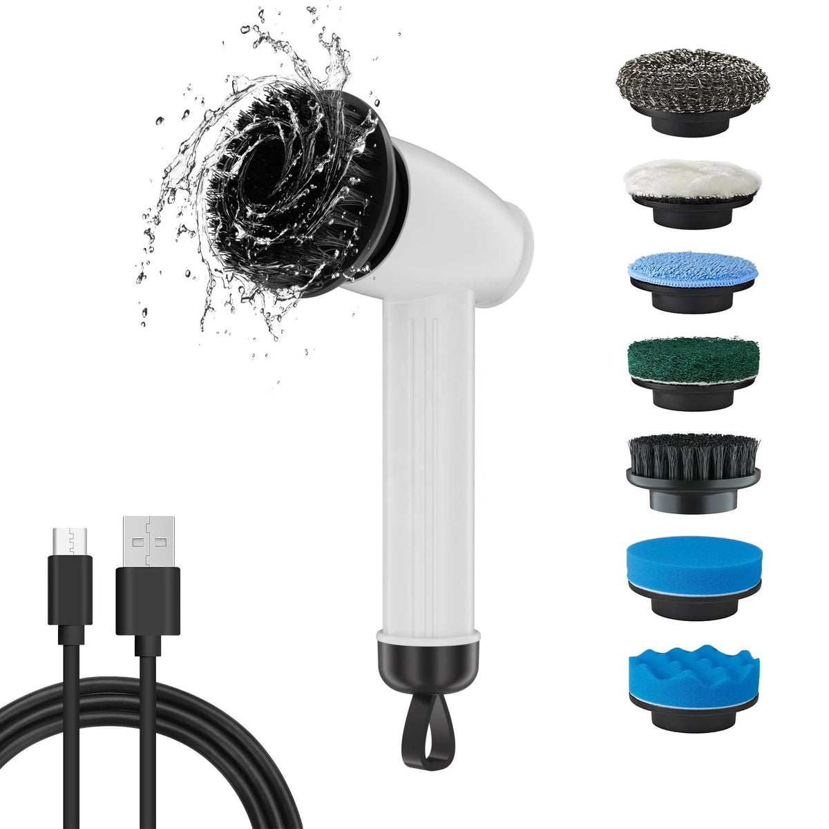 7-in-1 Cordless Electric Spin Scrubber – 7 Brush Heads Electric Spin Scrubber SPOT