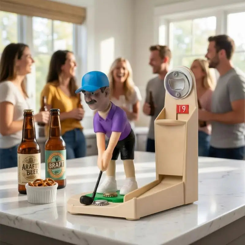 Golfer Figurine Beer Bottle Opener with Cap Collector | Golf Gift Novelty Bottle Opener SPOT