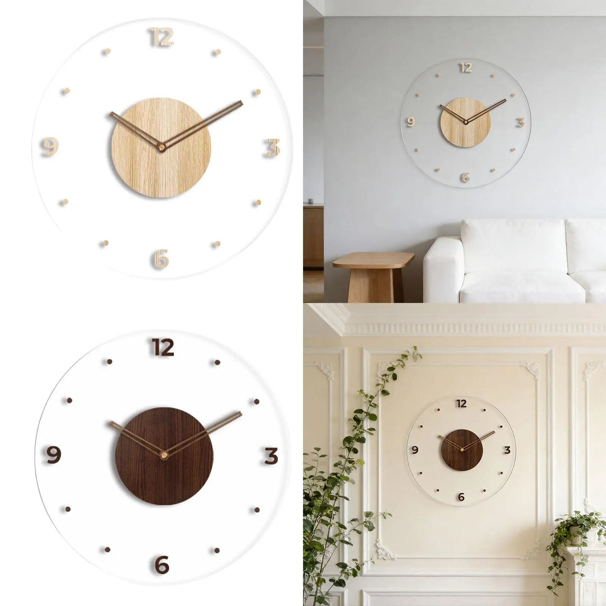 Transparent Acrylic Wall Clock – Silent & Nordic Round Design Decorative Wall Clock SPOT