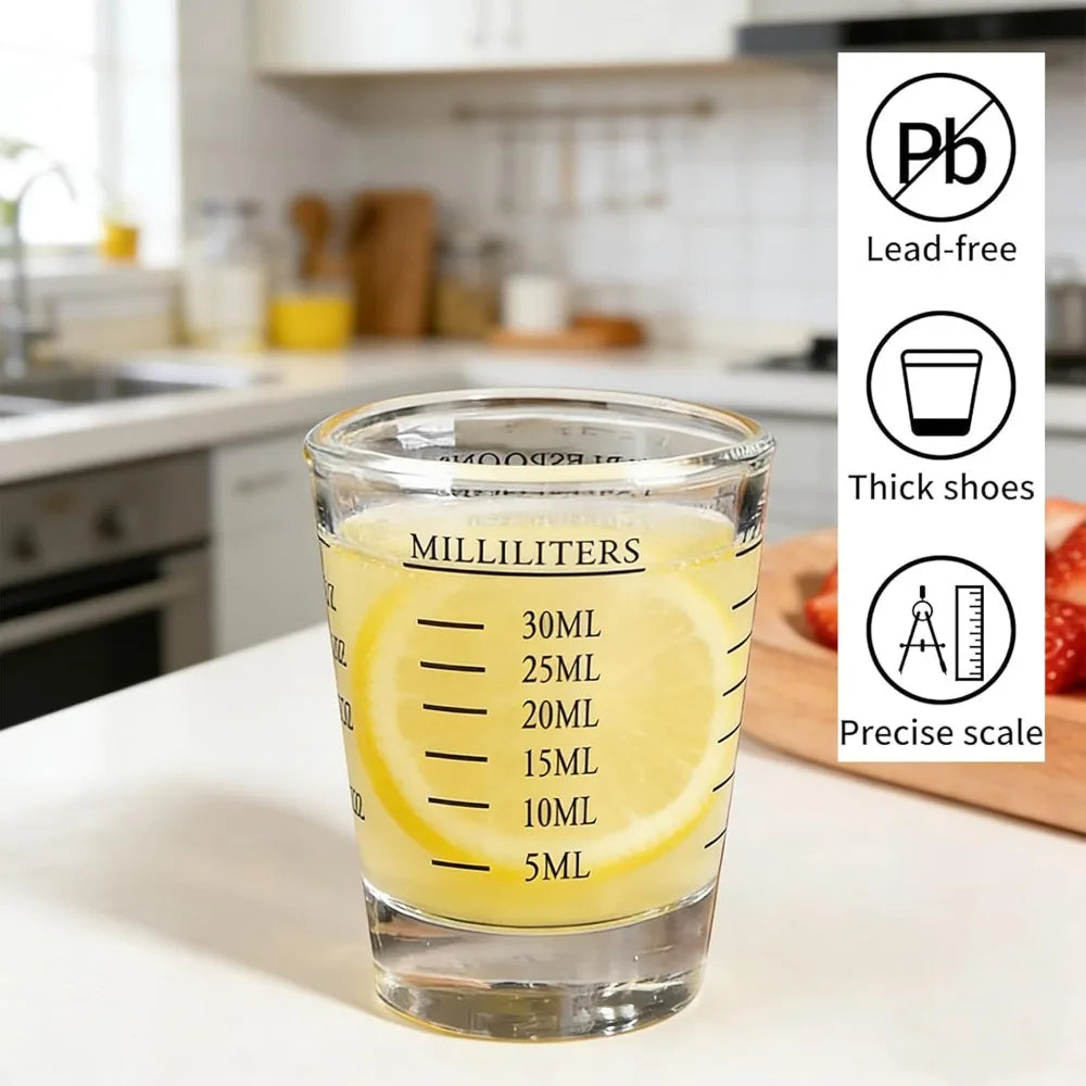 2-Pack 30ml Glass Espresso Shot Measuring Cups – Clear Scale Glass Measuring Cup SPOT