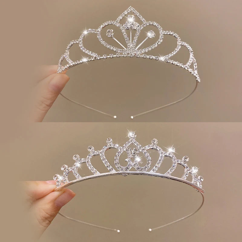 Crystal Rhinestone Bridal Crown – Golden Wedding Tiara Bridal Tiara Crown SPOT