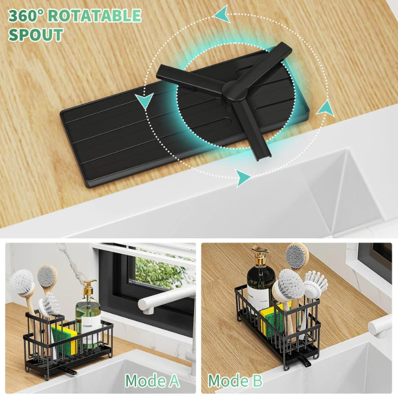 Cisily Stainless Steel Sink Caddy & Sponge Holder Organizer Sink Caddy Organizer SPOT