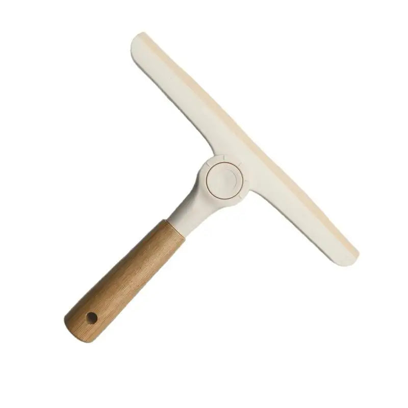 Bamboo Handle Squeegee – Rotatable Silicone Blade Glass Wiper Window Squeegee SPOT