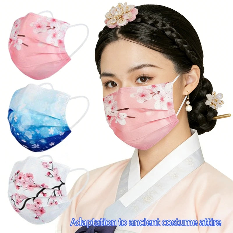10-Pack Floral & Starry Sky Face Masks – Breathable Sun Protection Printed Face Masks SPOT
