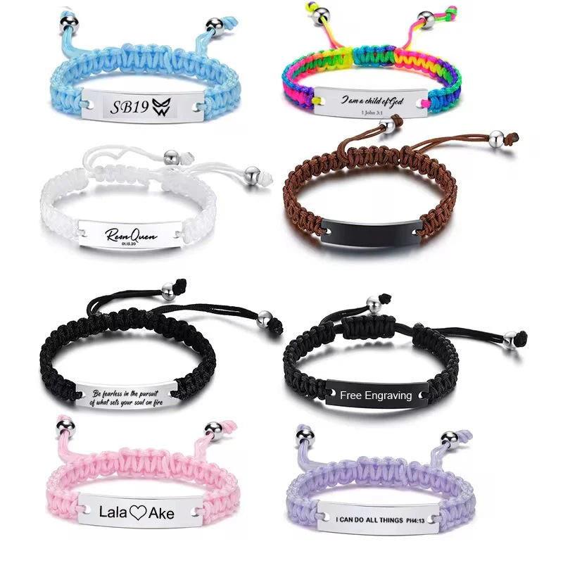 Engraved Personalized Rope Bracelet – Custom Name Wristband Personalized Bracelet SPOT