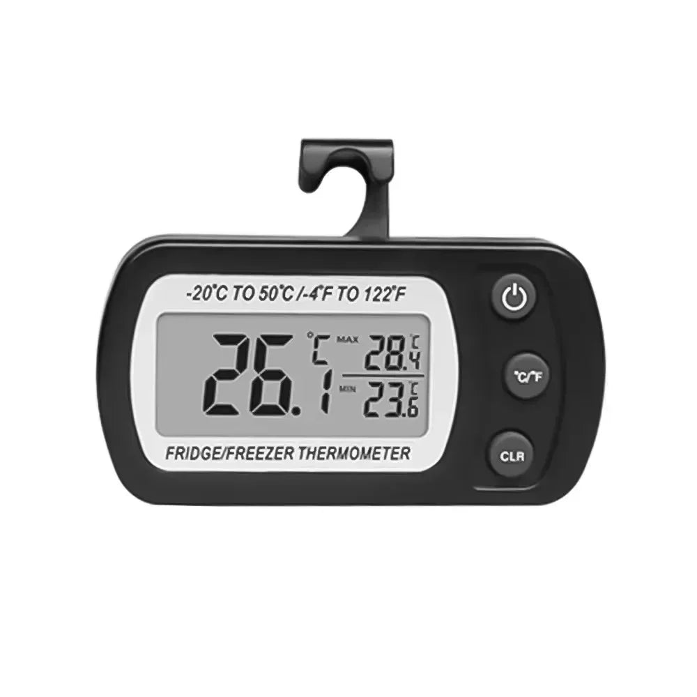 Mini LCD Fridge Freezer Thermometer – Max/Min Temp Monitor Kitchen Thermometer SPOT black