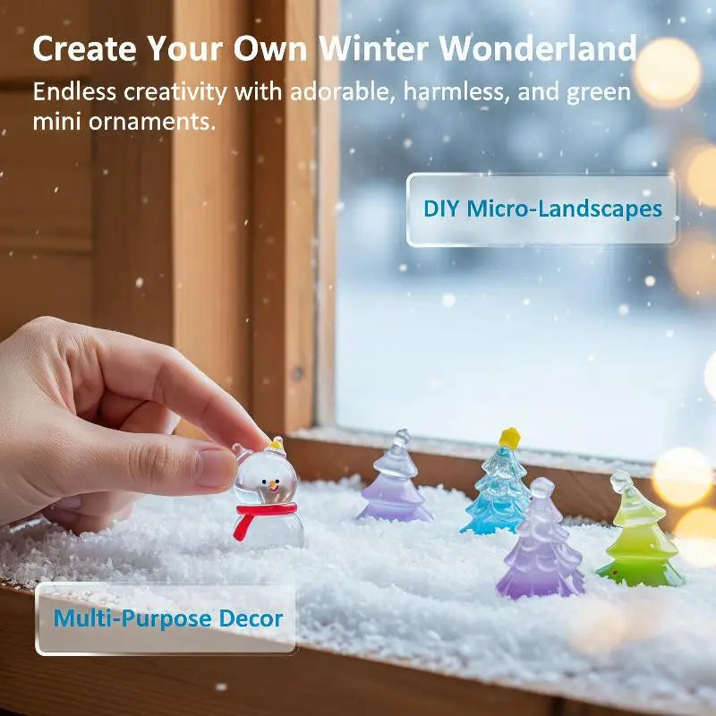 Mini Translucent Resin Christmas Figurines – Snowman & Tree Christmas Resin Figurine SPOT