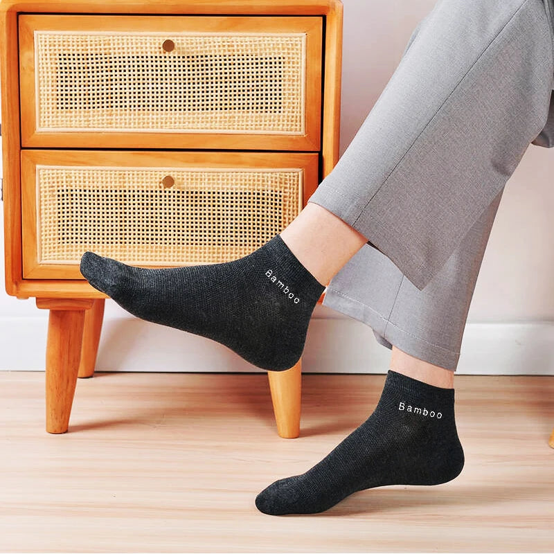 Men's Bamboo Ankle Socks 5/10/15 Pairs – Breathable, Sizes 38–45 Bamboo Ankle Socks SPOT