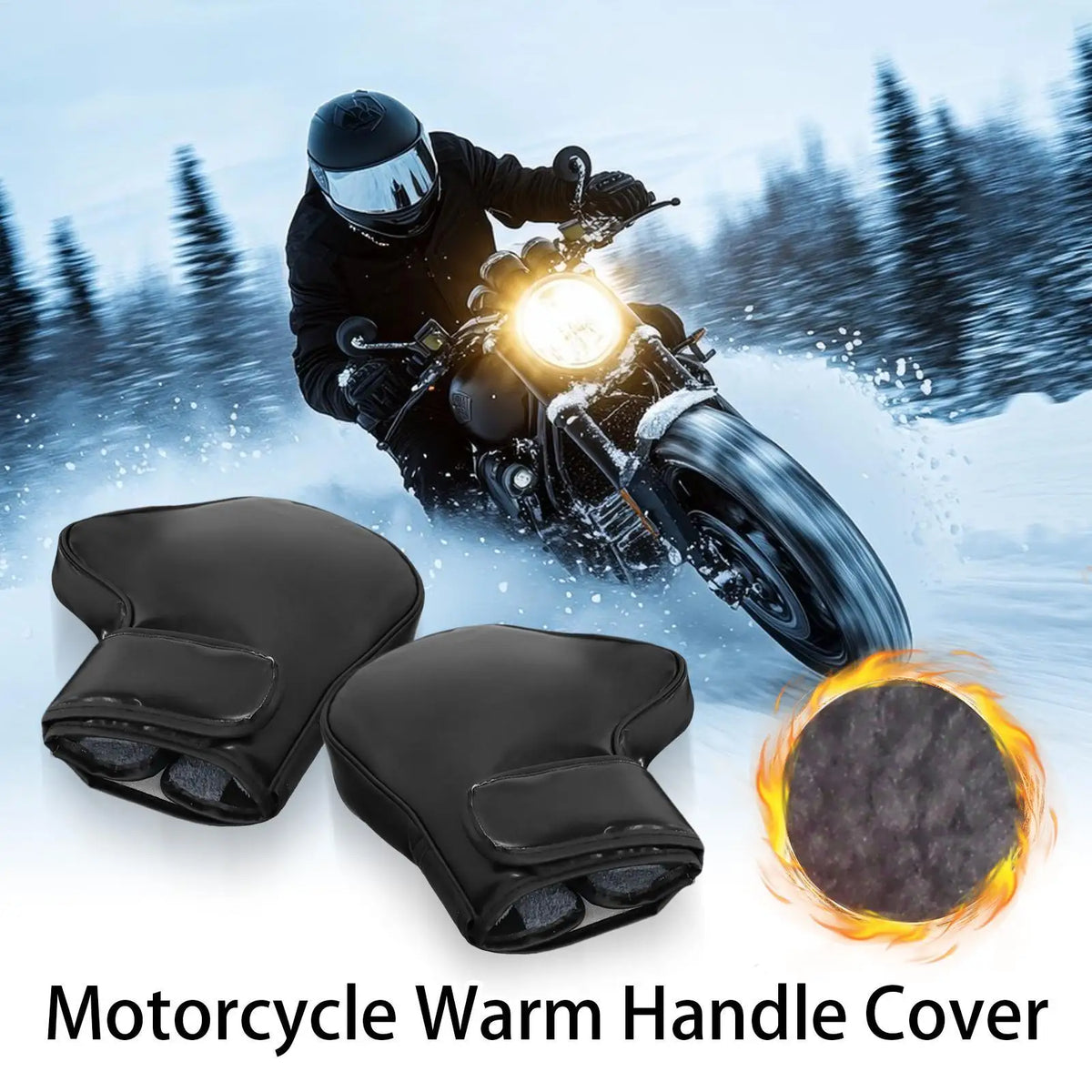 Motorcycle Handlebar Gloves – Warm Winter Covers for Scooter & Dirt Bike Handlebar Mittens SPOT