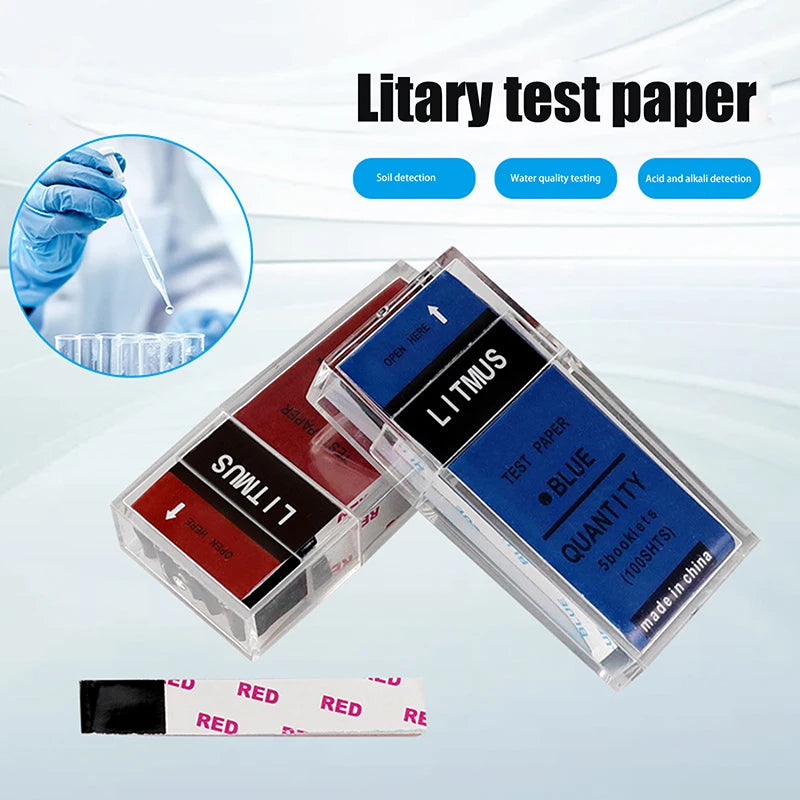 100-Strip Red & Blue Litmus pH Test Paper – Water, Soil & Lab pH Test Strips SPOT