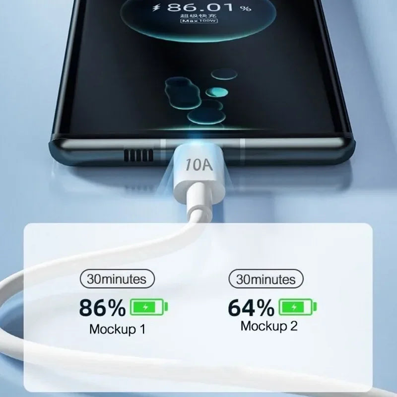 3-Pack 120W USB-C Fast Charging Cable 10A 2M | Type-C USB-C Charging Cable SPOT