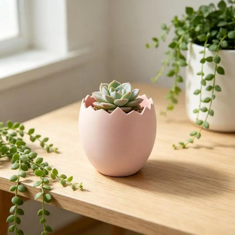 3D Printed Cracked Egg Planter – Eggshell Succulent Pot Novelty Mini Planter SPOT