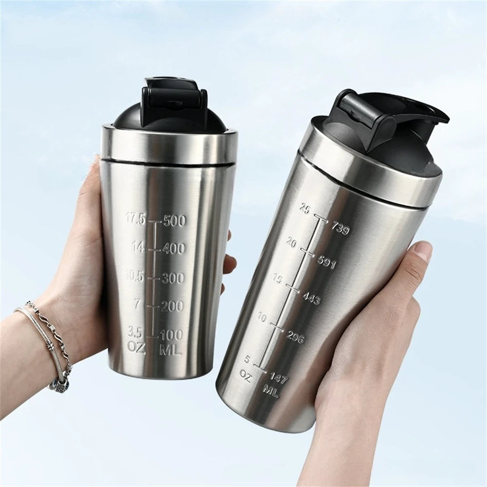 Stainless Steel Protein Shaker Bottle 500/739ml – Leak Proof Protein Shaker Bottle SPOT