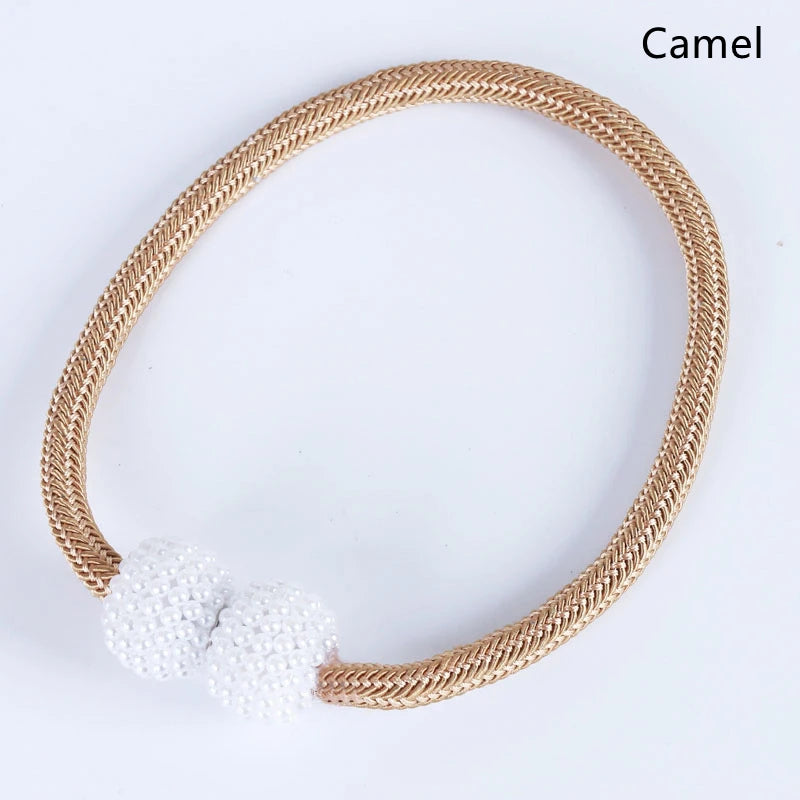 Pearl Magnetic Curtain Tie Backs – No-Drill Ball Buckle Clips Curtain Tie Backs SPOT camel 4PCS