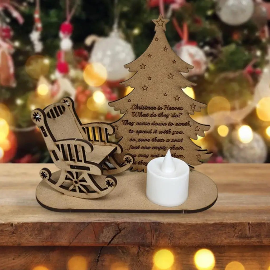 Wooden Tealight Candlestick Holder – Christmas Keepsake Ornament Candle Holder Ornament SPOT Six Chairs