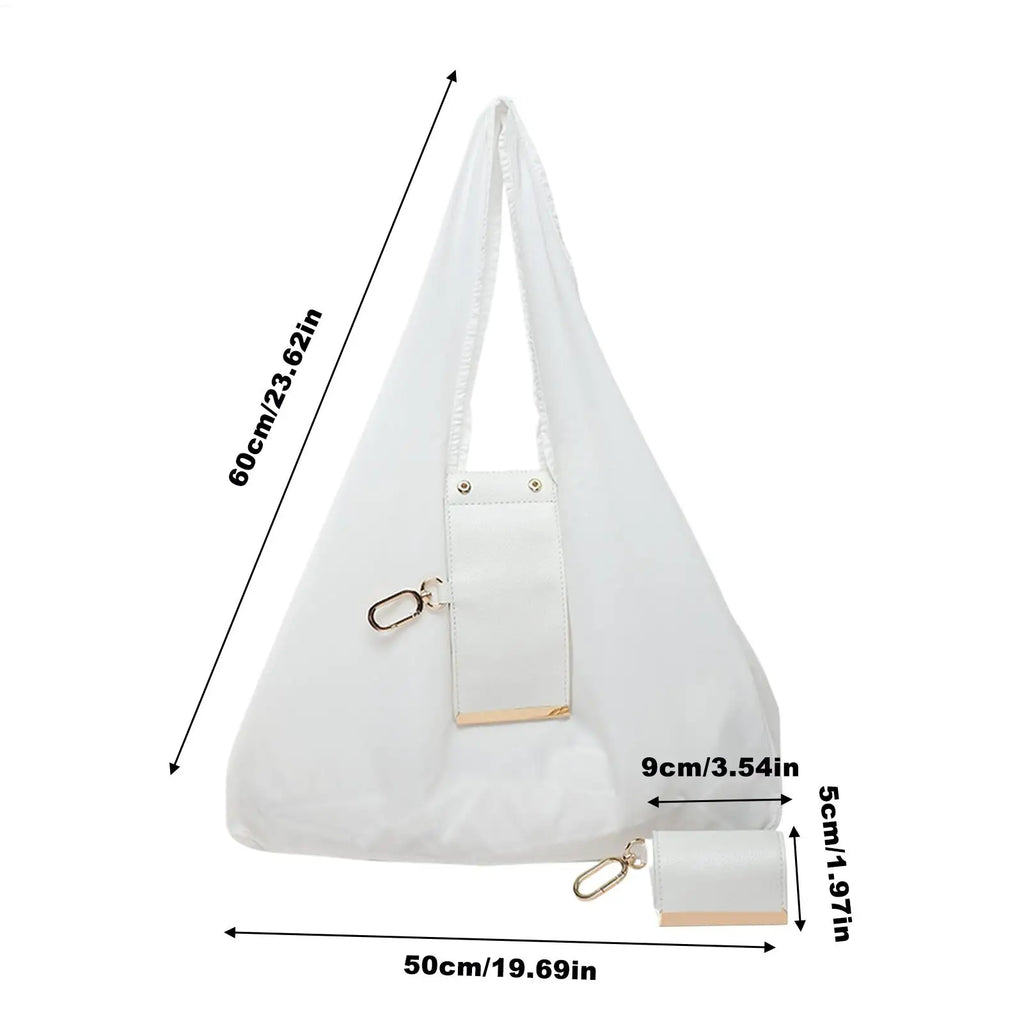 Foldable PU Leather Keychain Tote Bag – Reusable & Lightweight Foldable Keychain Tote SPOT