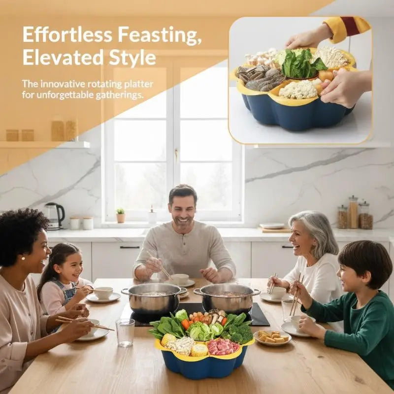 Hot Pot Serving Tray with Mesh Cover – BPA-Free 9-Compartment Hot Pot Serving Tray SPOT