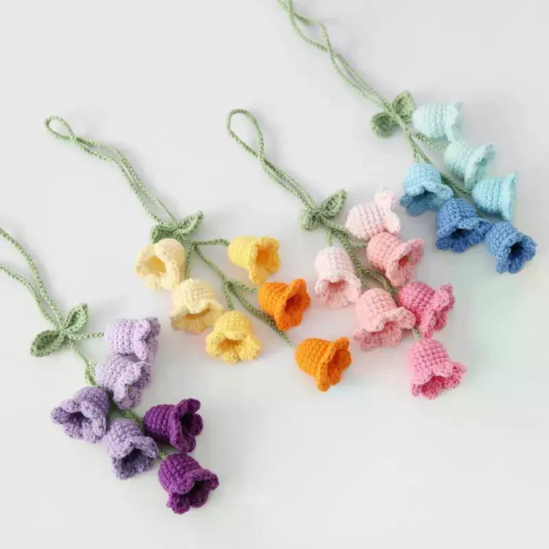 Handmade Crochet Lily of the Valley Hanging Charm Pendant Crochet Hanging Charm SPOT