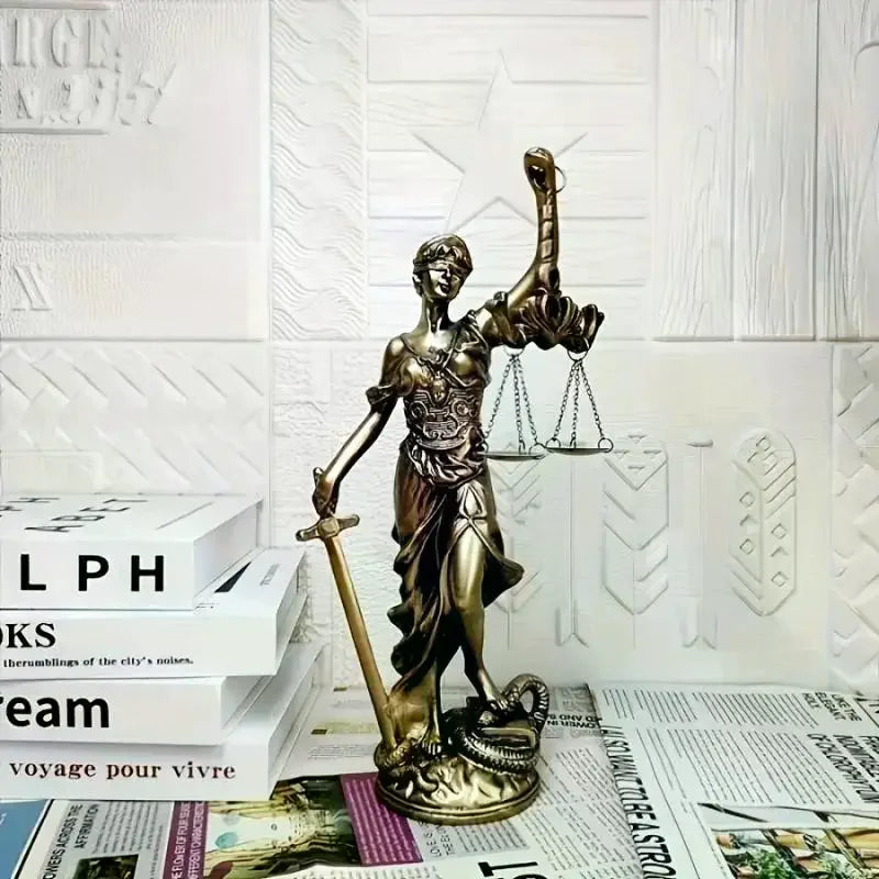 Goddess of Justice Statue – Retro Imitation Copper Desk Ornament Decorative Figurine SPOT
