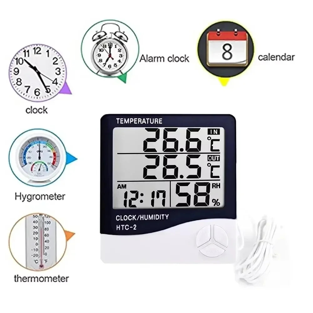 HTC-1 Digital Thermometer Hygrometer – LCD Indoor Weather Station Digital Thermometer Hygrometer SPOT