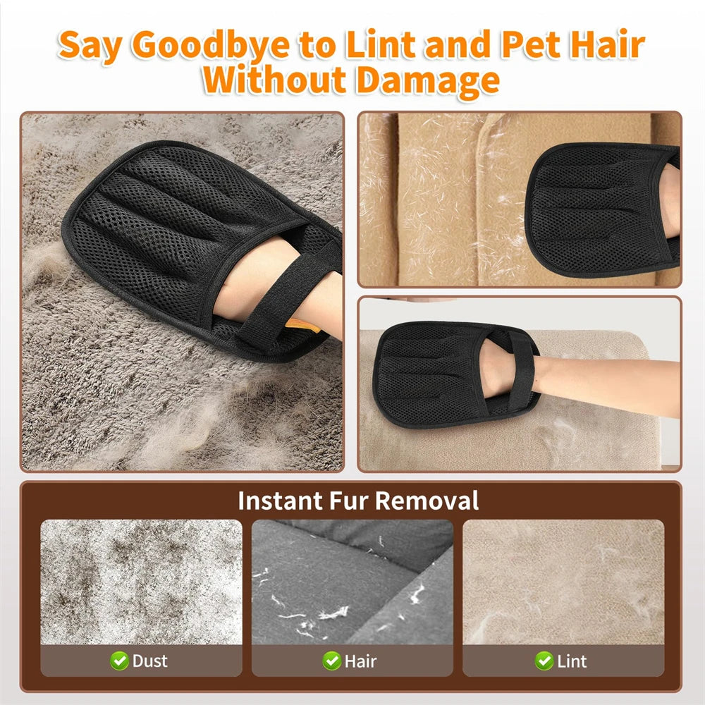 Electrostatic Five-Finger Pet Hair Remover Gloves – Reusable Pet Hair Remover Gloves SPOT