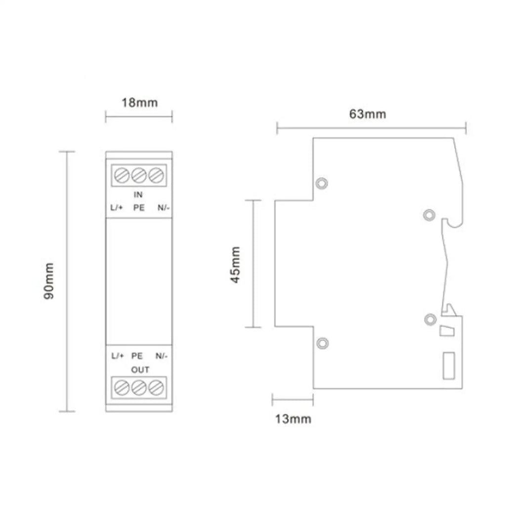 DIN Rail Surge Protective Device – 35mm Mount, Low Voltage SPD Surge Protective Device SPOT
