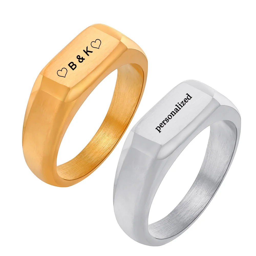 Custom Women's Signet Ring – Personalized Name Stackable Ring Personalized Signet Ring SPOT