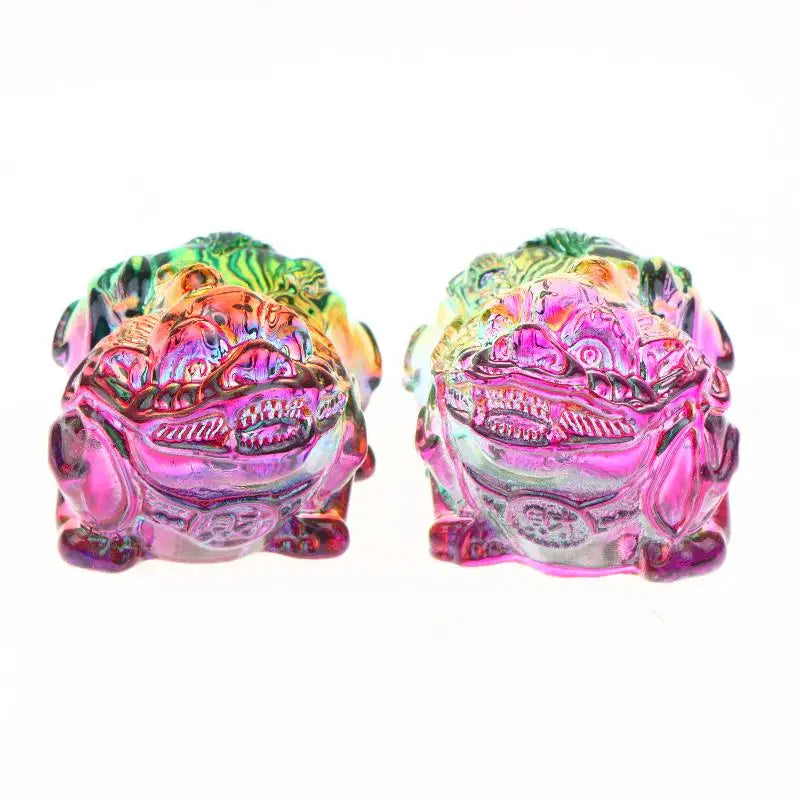 Crystal Pixiu Figurine 2-Pack – Feng Shui Wealth Ornament Decorative Figurine SPOT