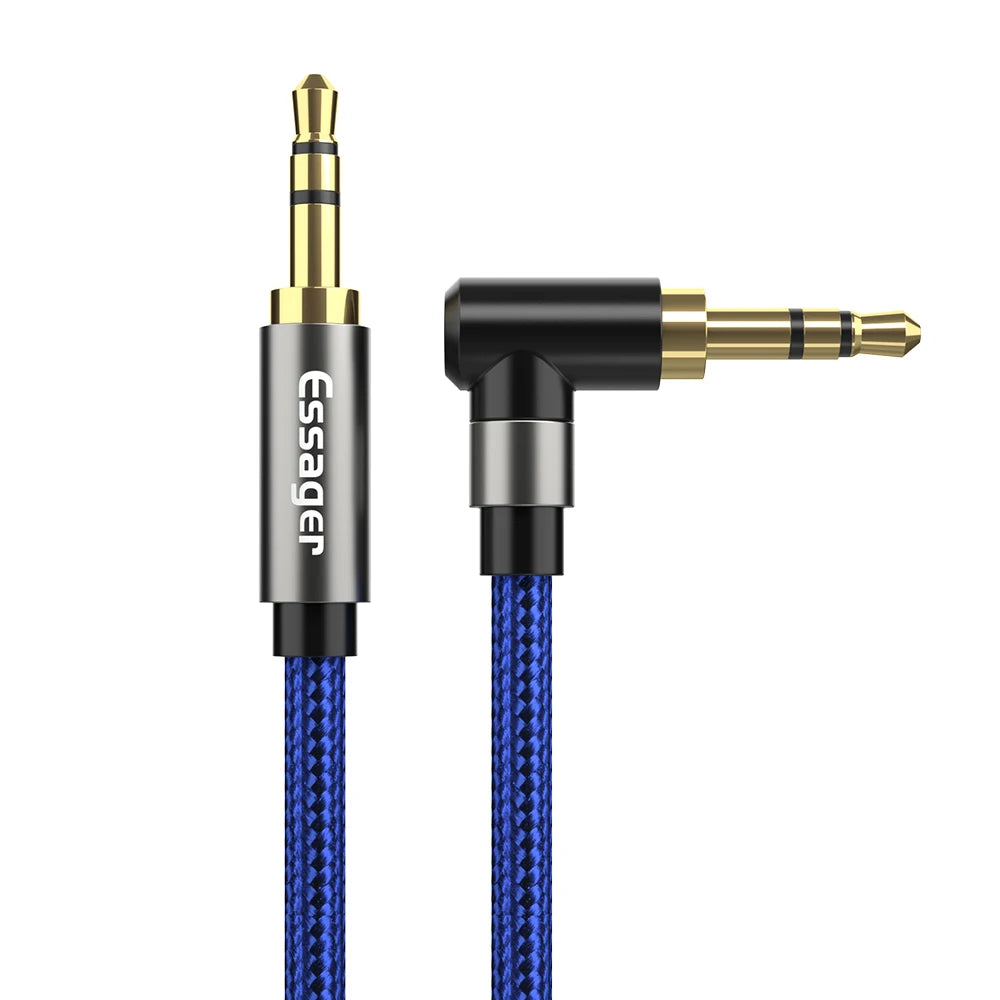 Essager 3.5mm AUX Audio Cable Male to Male Jack 1.5m AUX Audio Cable SPOT Blue 1.5m