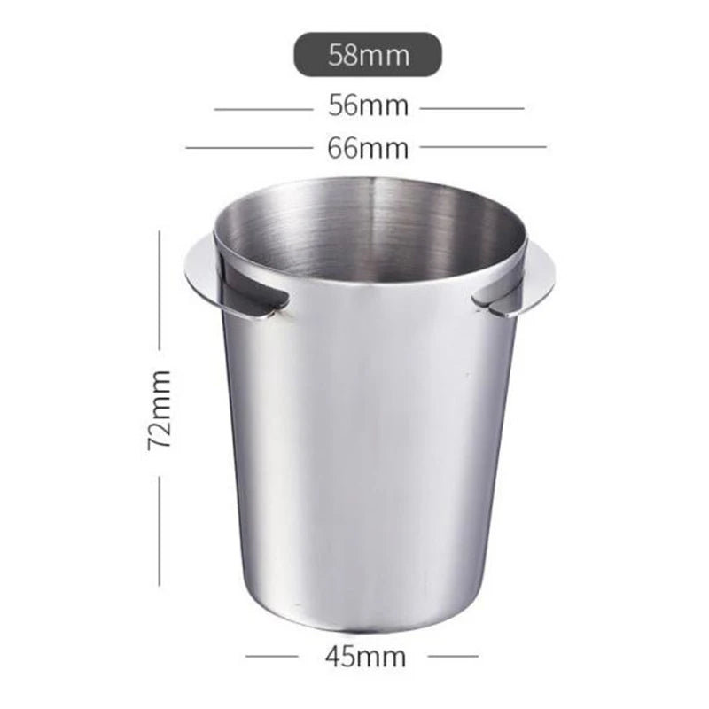 Stainless Steel Espresso Dosing Cup 51mm 58mm – Catch Cup Espresso Dosing Cup SPOT 58mm Silver