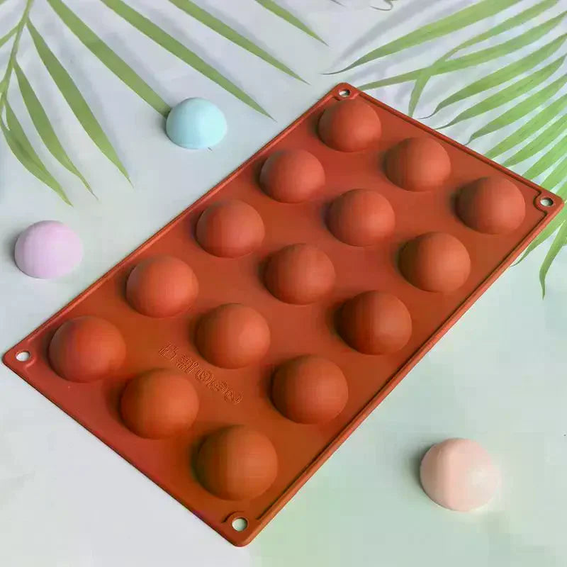15-Cavity Half Sphere Silicone Mold – Chocolate, Mousse & Baking Silicone Baking Mold SPOT