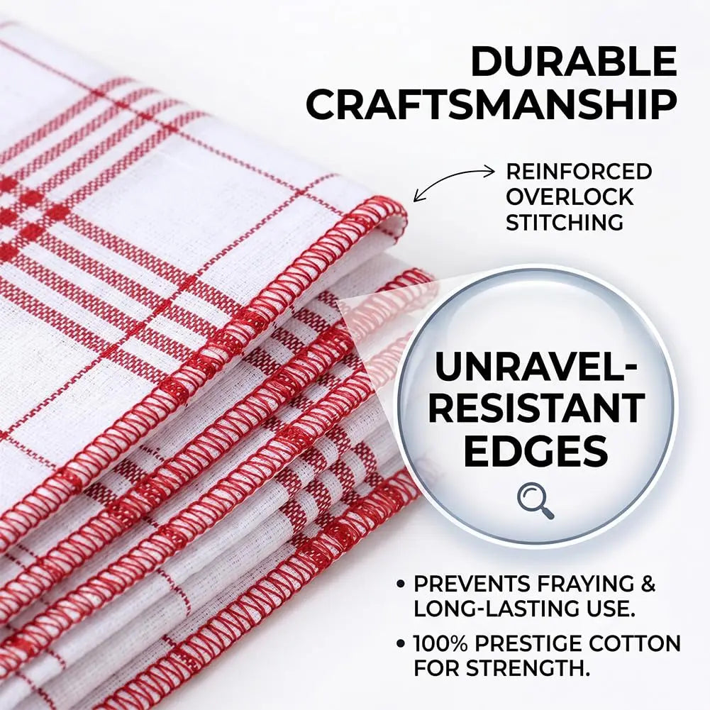 Yarn-Dyed Plaid Cotton Tea Towels 6-Pack | Kitchen Dish Cloths Kitchen Tea Towels SPOT