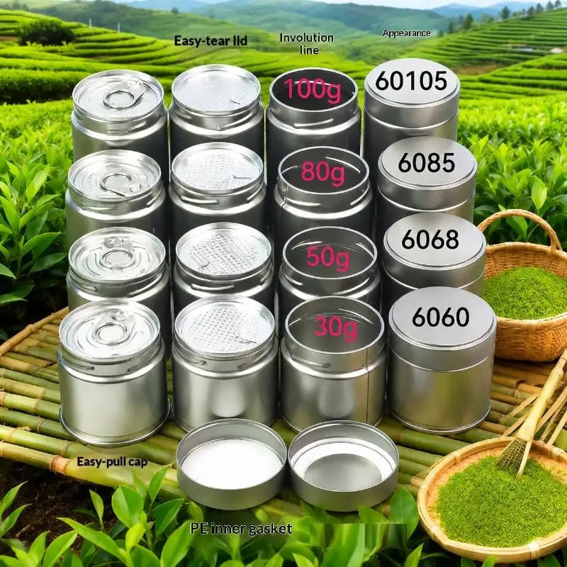 Mini Tinplate Matcha Powder Can – Airtight Tea & Spice Jar Airtight Storage Tin SPOT