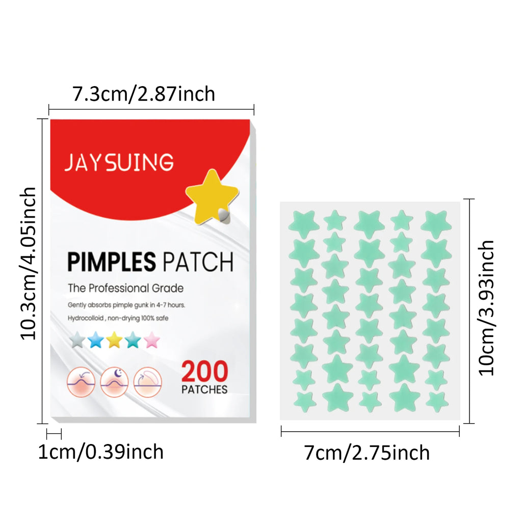 200-Pack Star Hydrocolloid Pimple Patches – Blemish Cover Hydrocolloid Pimple Patch SPOT