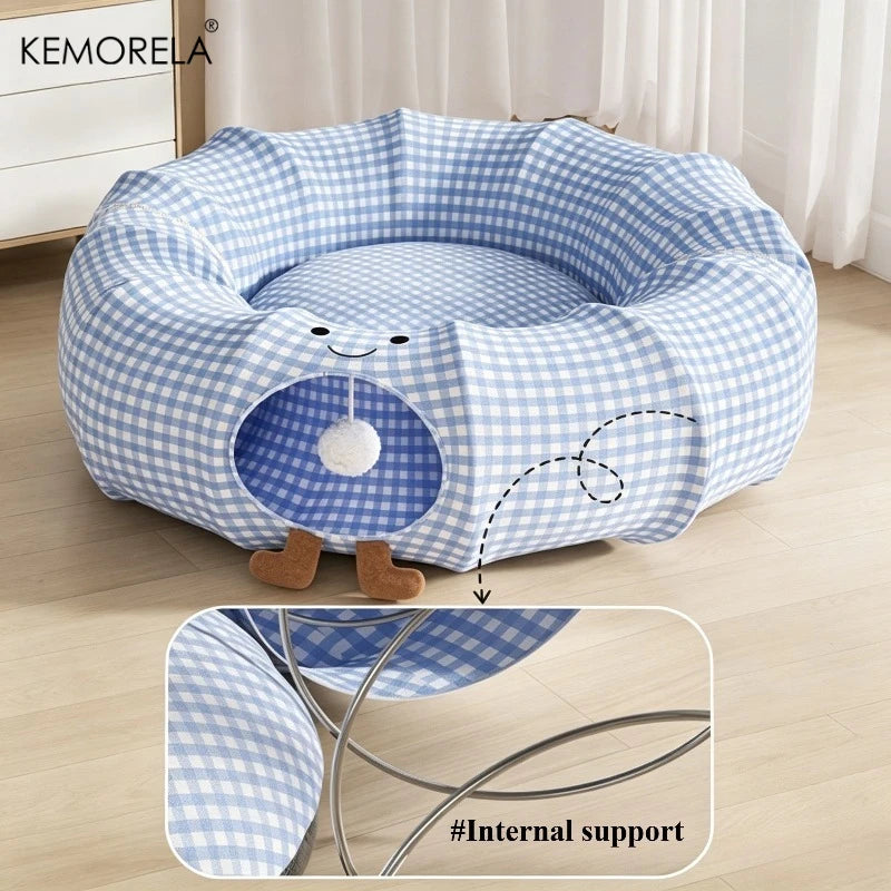 KEMORELA Foldable Cat Tunnel Bed – Washable & Multi-Use Cat Tunnel Bed SPOT