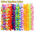 10-Pack Hawaiian Flower Lei Necklaces – Luau Party Garlands Costume Lei Necklace SPOT A1