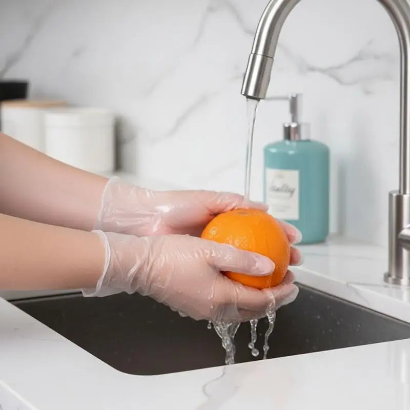 100-Pack Disposable PVC Gloves – Transparent, Latex-Free Disposable PVC Gloves SPOT