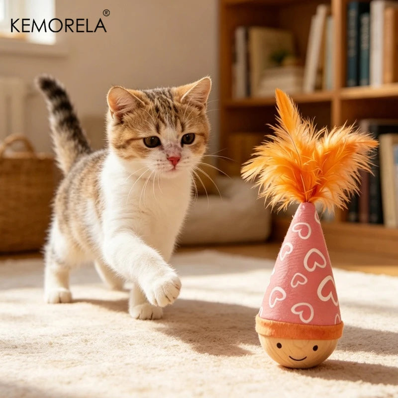 KEMORELA Swing Cat Toy – Interactive Feather Pet Toy Interactive Cat Toy SPOT