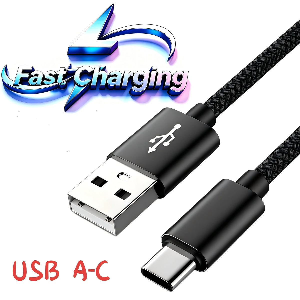 Nylon USB-C Fast Charging Cable 5A – 1/2/3 Pack Data Sync Cord USB-C Charging Cable SPOT