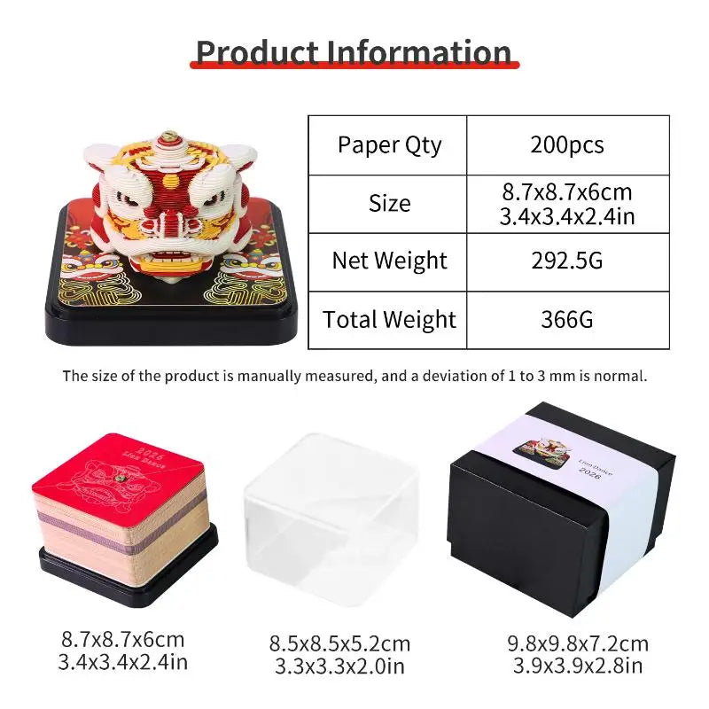 2027 Tear-Away Desk Calendar – 3D Paper Carving Art Desk Calendar SPOT