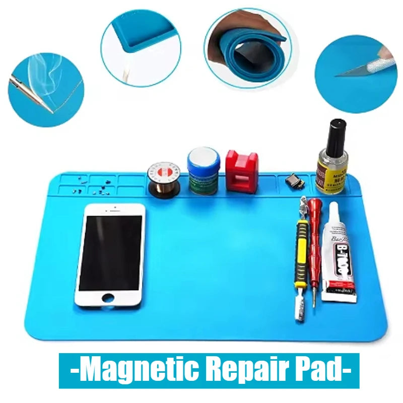 Silicone Soldering Mat – Heat-Resistant Magnetic Repair Pad Soldering Repair Mat SPOT