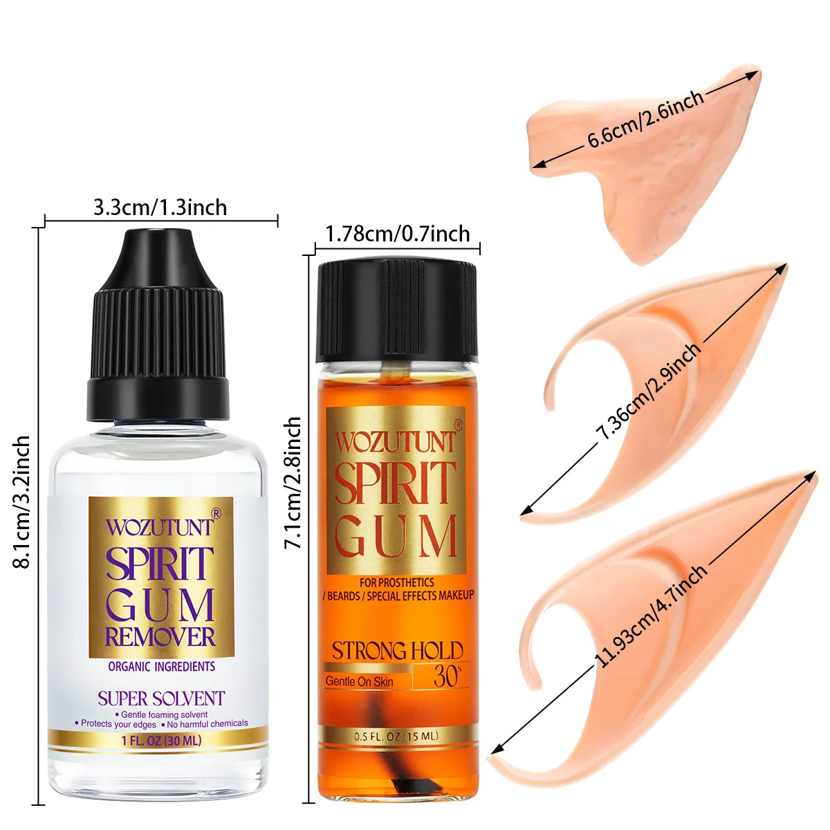 Spirit Gum Set with Latex Elf Ears – Halloween SFX Cosplay Kit SFX Cosplay Makeup Set SPOT