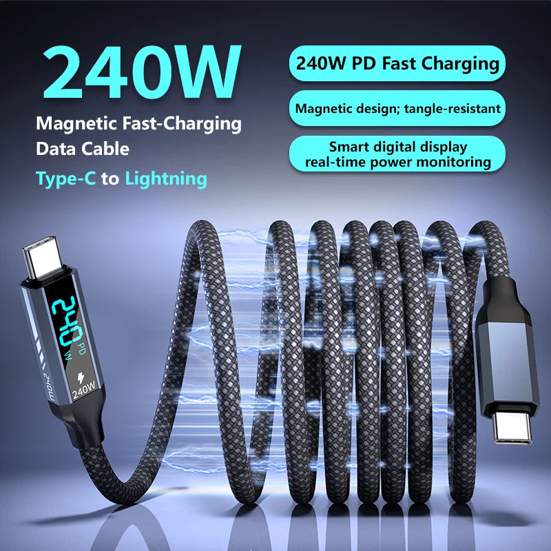 USB 4 Cable 240W 40Gbps 8K Thunderbolt 4 Type-C Fast Charge USB-C Cable SPOT